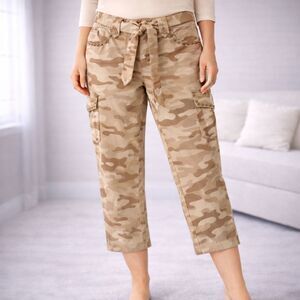 DKNY Cargo Pants 6 Brown Camouflage Studded Cropp